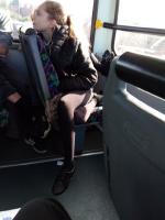 Candid School Girl on Bus