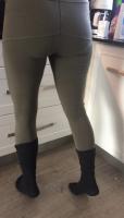 sexy and provocative neighbor have a PERFECT ass in green tights pants