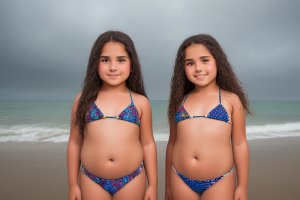 AI images: chubby girls at the beach