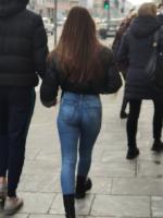 Stunning round ass in jeans so yummy and fuck-able