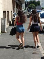 Preteen fantastic round ass in jeans shorts