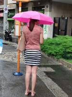 Fantastic ass in short skirt at bus stop