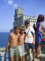 Crimea summer 2007 swallows nest-Boys
