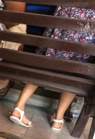 Mexican girls in sandals - church cuties