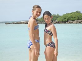 Bikini Sisters at a tropical beach
