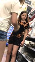 Candid girl shopping