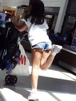 Candid girl in shorts