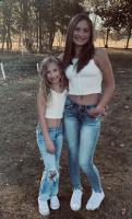 Abby and Isabella in denim jeans