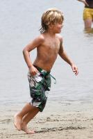 Celeb boy Kingston at beach