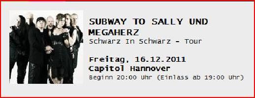 SVBWAY TO SALLY - Schwarz in Schwarz Tour in Hannover (Germany)