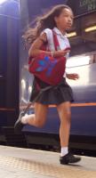 Schoolgirls on the train and platform - 1st July w/ candids
