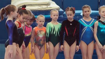 Gymnast girls line-up